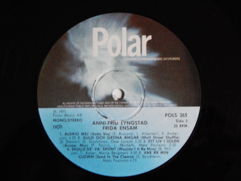 Anni-Frid Lyngstad ‎– Frida Ensam  (Polar ‎– POLS 265, Sweden) EX+/NM- - фото фото фото 3