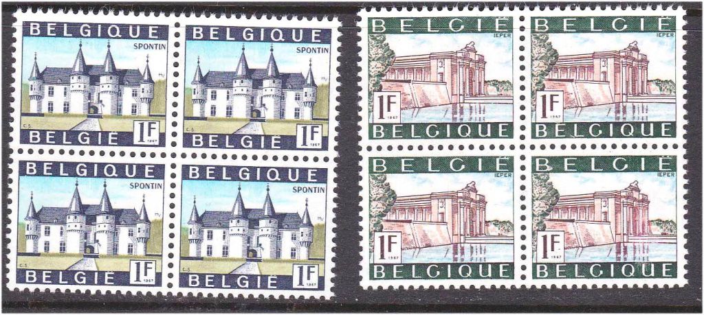 Бельгия  1967  г  MNH   архитектура    квартблоки - фото фото фото 0