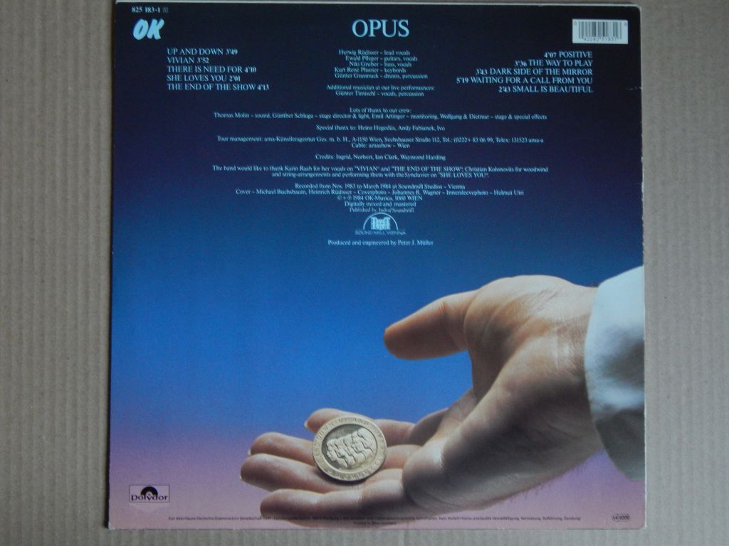 Opus ‎– Up And Down  (Polydor ‎– 825 183-1 Y, Germany) NM-/NM - фото фото фото 1