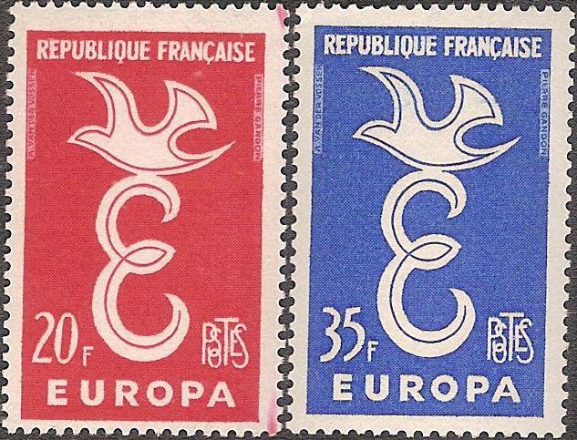 Франция 1958 Европа CEPT Mi 1210-1211 MNH - фото фото фото 0