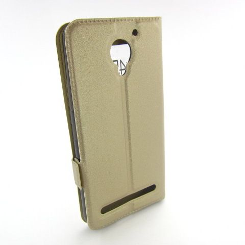 ЧЕХОЛ КНИЖКА ПОДСТАВКА SMART Lenovo Vibe C2 золотой - фото фото фото 1
