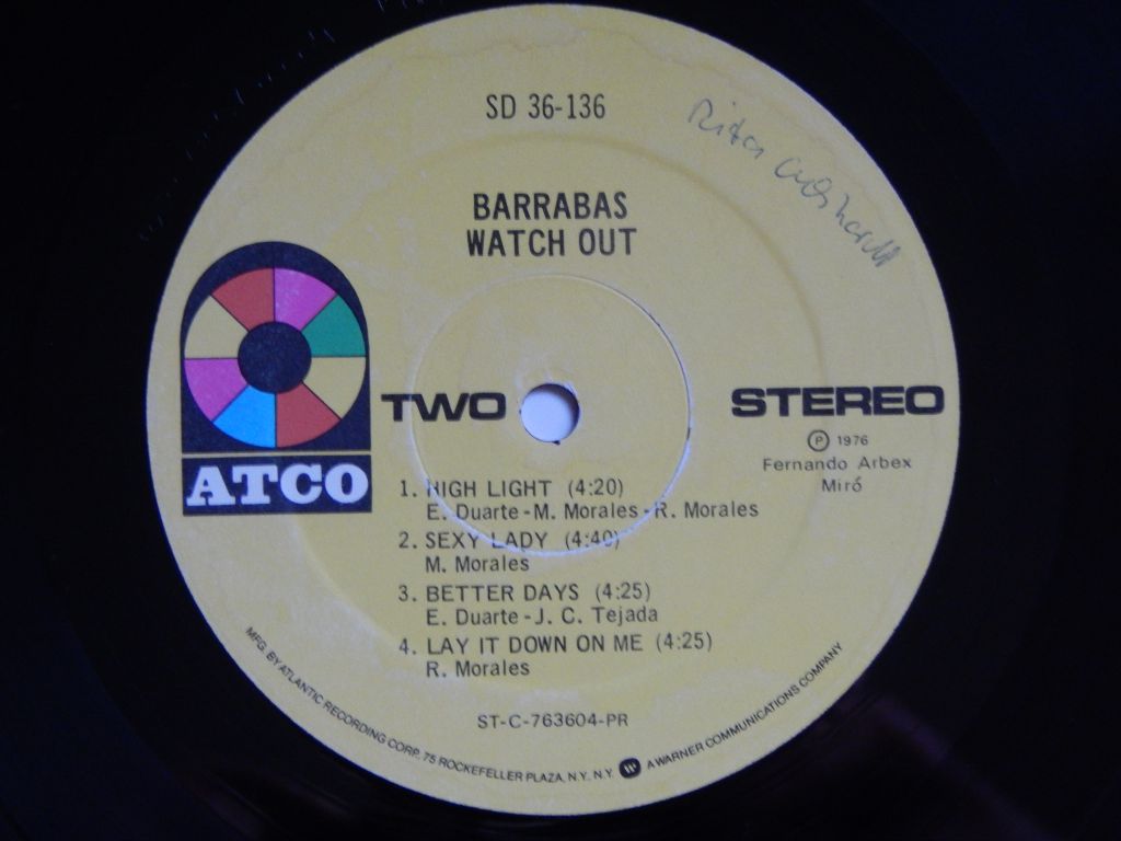 Barrabas ‎– Watch Out  (ATCO Records ‎– SD 36-136, US) EX+/EX+ - фото фото фото 3