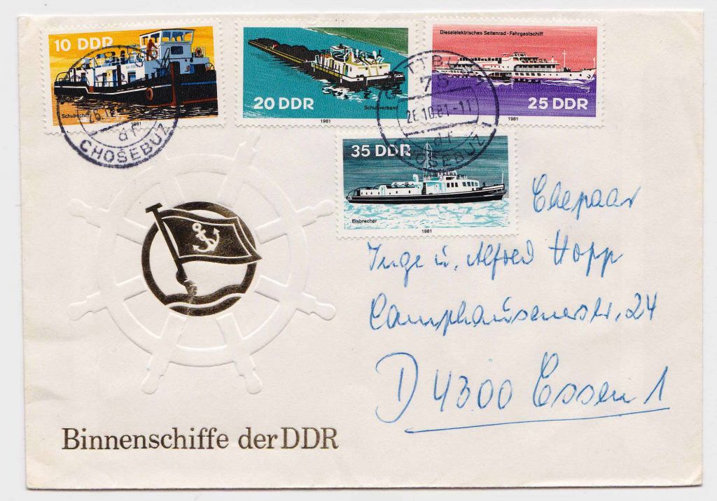 Флот EU ГДР 1981 г - конверт -  2а скана - фото фото фото 0
