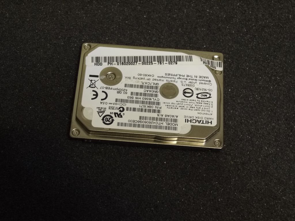 HDD 1.8" 60GB ZIF IDE Hitachi HTC426060G8CE00 - фото фото фото 0