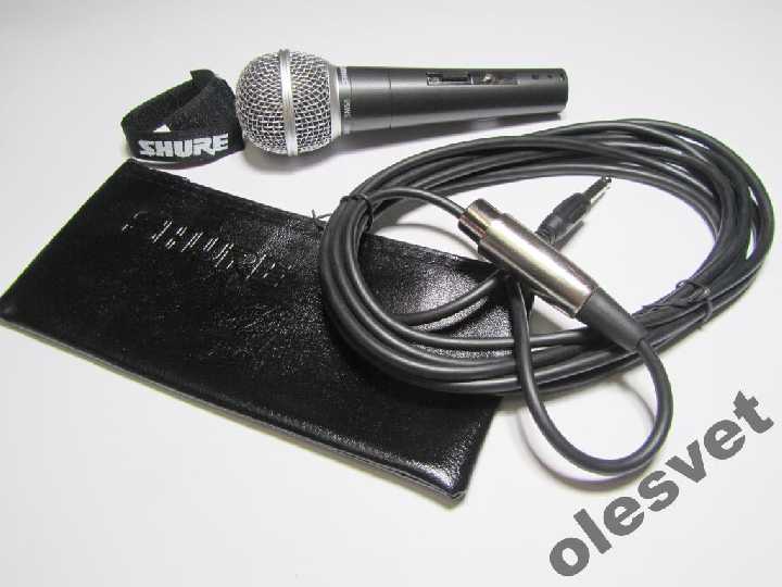 ДИНАМИЧЕСКИЙ МИКРОФОН SHURE SM58 шнур 3м. А класс - фото фото фото 0