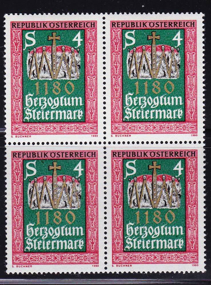 ZM Австрия  1980 г   MNH - квартблок - фото фото фото 0