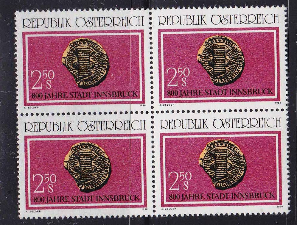 ZM Австрия  1980 г   MNH - квартблок - фото фото фото 0