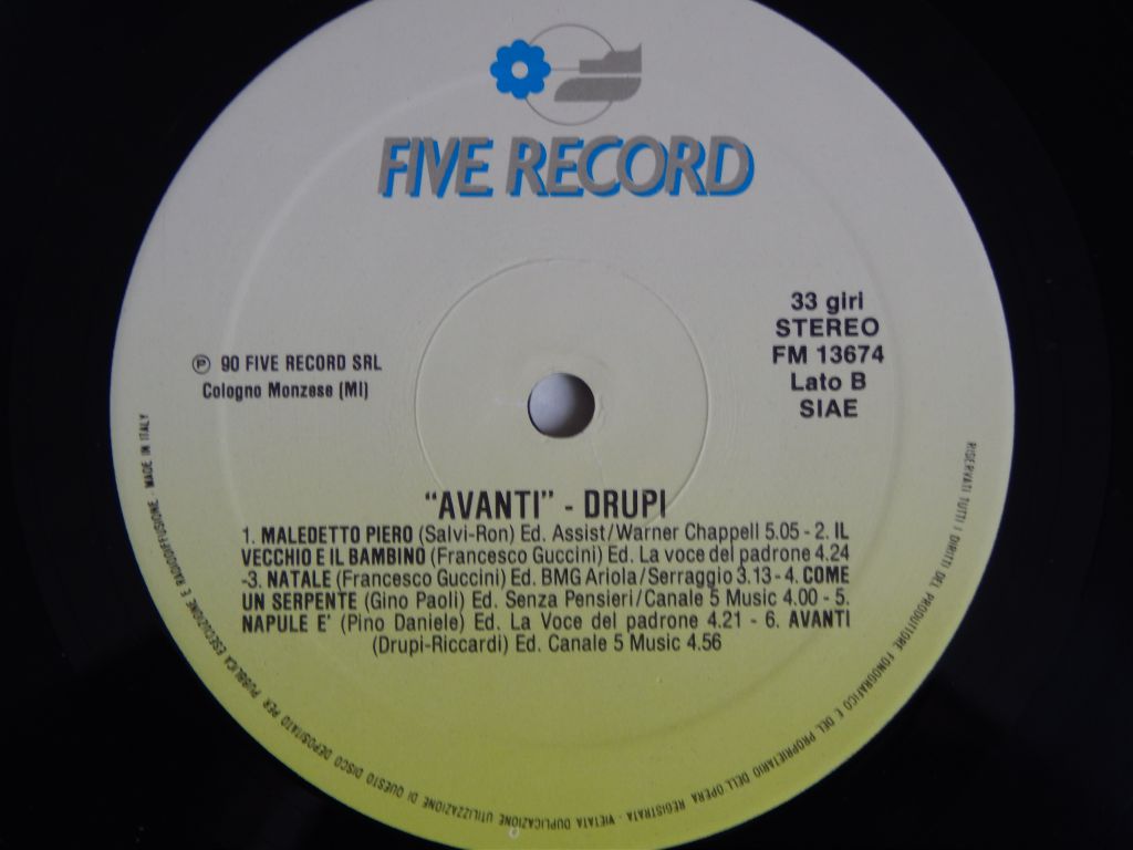 Drupi ‎– Avanti   (Five Record ‎– FM 13674, Italy) NM-/NM- - фото фото фото 3