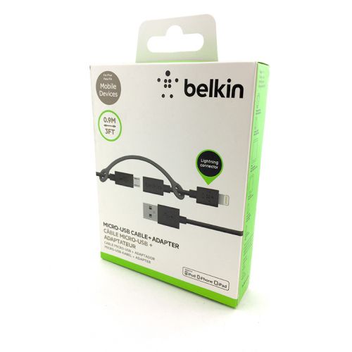 Дата кабель Belkin 2 in1 iPhone 5 + Micro USB Черный - фото фото фото 0