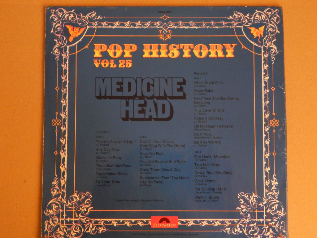 Medicine Head ‎– Pop History Vol 25  (Polydor ‎– 2625 026, Germany) EX+/EX+/EX+ - фото фото фото 1