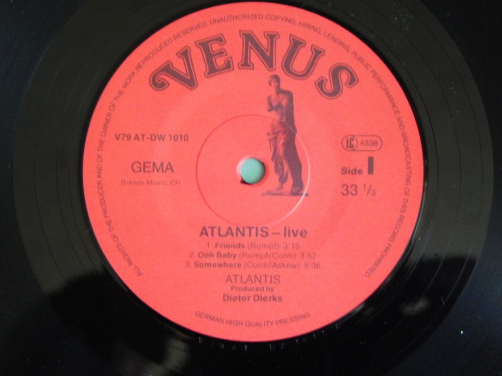 Atlantis  ‎– Live   (Venus ‎– V79 AT-DW 1010, Germany) NM-/NM-/NM- - фото фото фото 3