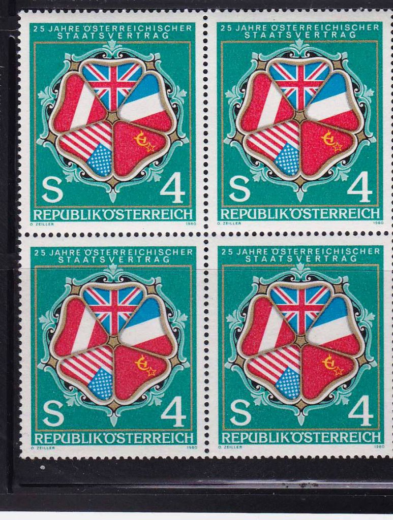 ZM Австрия  1980 г   MNH - квартблок - фото фото фото 0