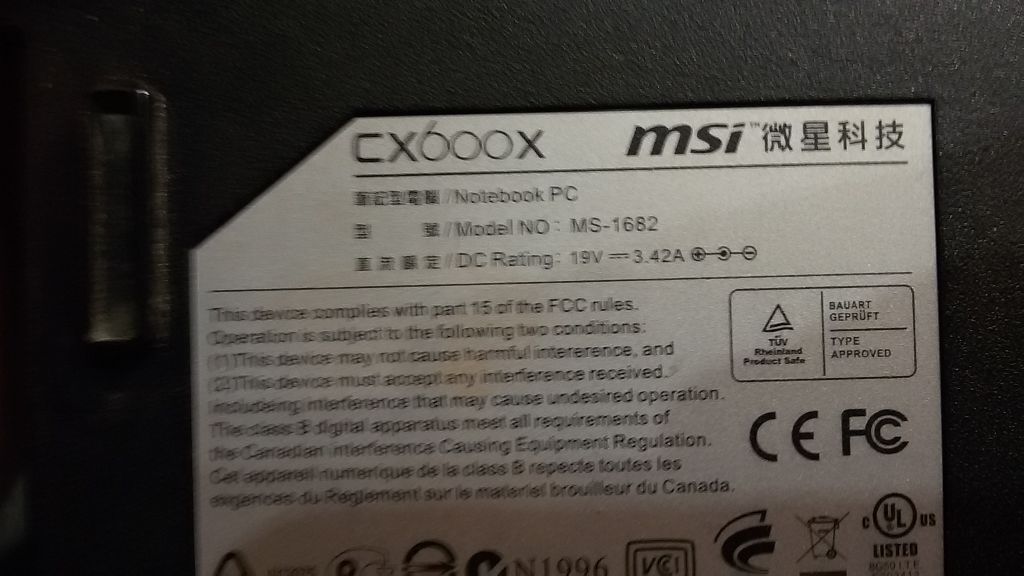 ЗАПЧАСТИ  для ноутбука MSI CX600X MS-1682 - фото фото фото 1