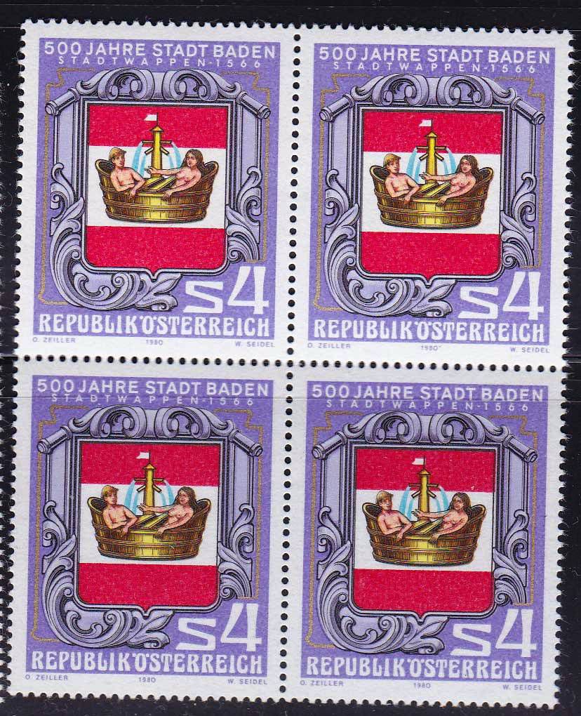 ZM Австрия  1980 г   MNH - квартблок - фото фото фото 0