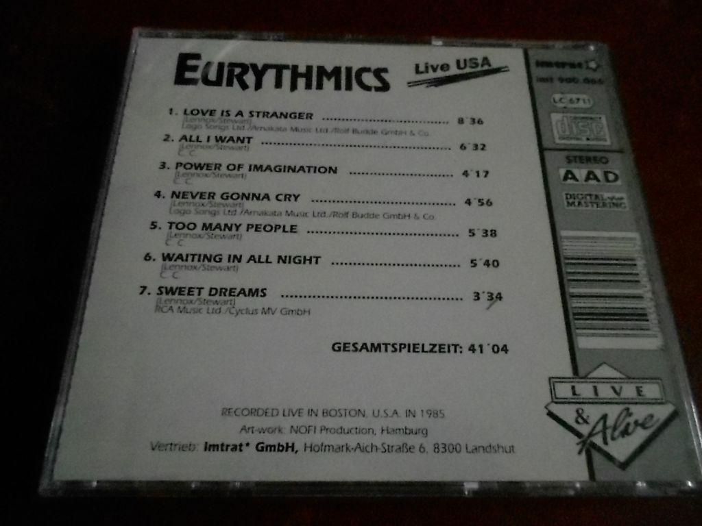 Eurythmics Live USA CD фирменный б/у - фото фото фото 1