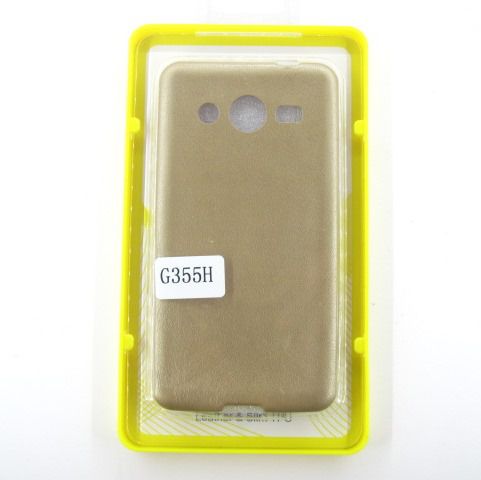 ЧЕХОЛ НАКЛАДКА КОЖА Samsung G355 Core 2 LEATHER CASE gold - фото фото фото 2