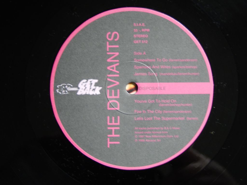 The Deviants ‎– Disposable  (Get Back ‎– Get 512, Abraxas ‎– Get 512, Italy) NM/NM - фото фото фото 2