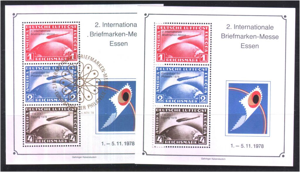 EU Германия  1978 г MNH - 2 блока - чист. + гаш - дирижабль - фото фото фото 0