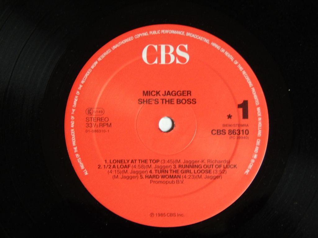 Mick Jagger ‎– She's The Boss  (CBS ‎– 86310, Holland) NM-/NM- - фото фото фото 3