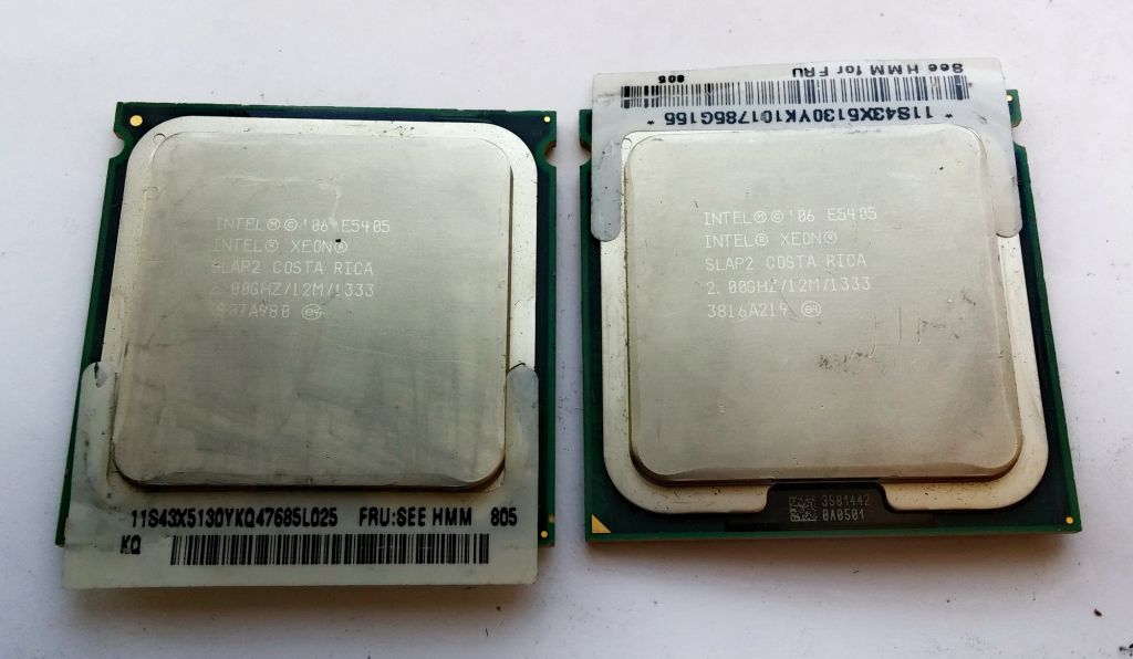 Пара 4х ядерных процессоров Intel Xeon E5405   ( 2.00GHz, 12M, 1333MHz) LGA771 Вживане - фото фото фото 0