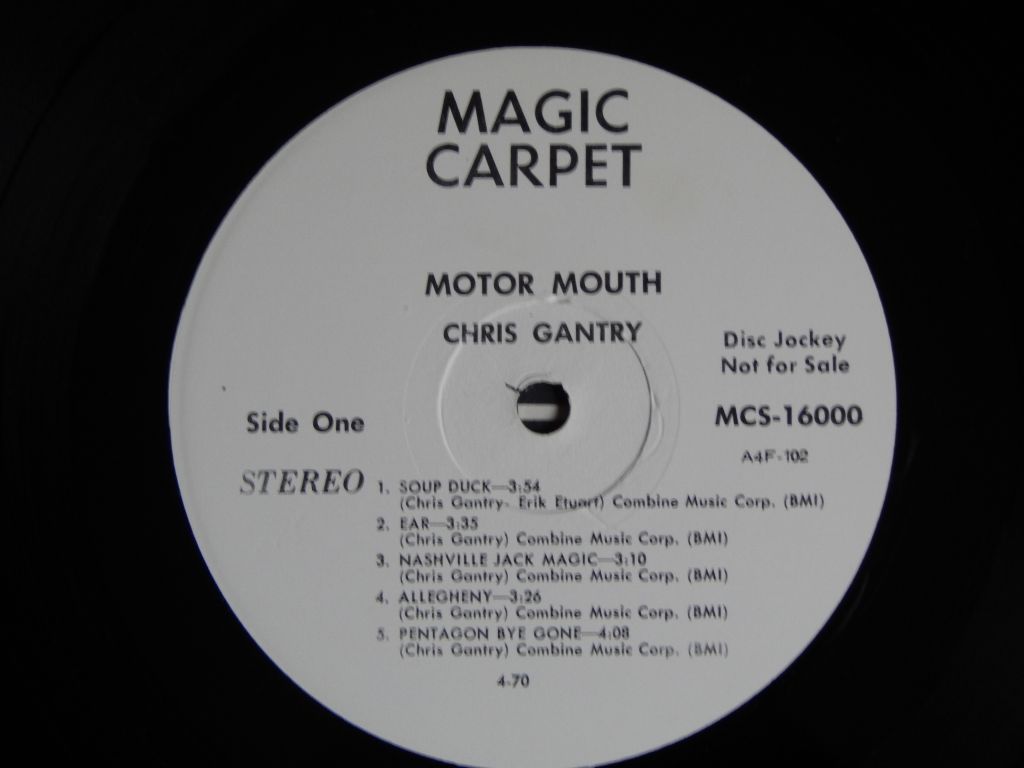 Chris Gantry ‎– Motor Mouth  (Magic Carpet – MCS-16000, Promo, US) EX+/EX+ - фото фото фото 2
