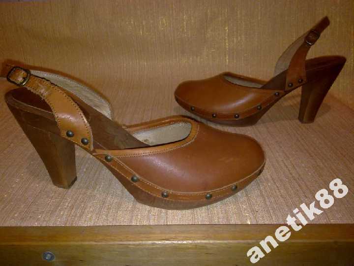 САБО =TOPSHOP= 100%НАТ.КОЖА+ ДЕРЕВО ИСПАНИЯ 39-40р - фото фото фото 1