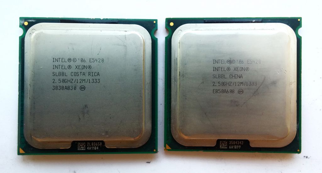 Пара 4х ядерных процессоров Intel Xeon E5420     ( 2.50GHz, 12M, 1333MHz) LGA771 Вживане - фото фото фото 0