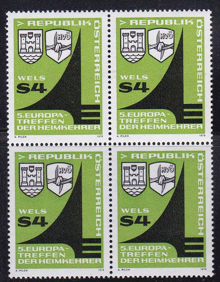 ZM Австрия  1979 г   MNH - квартблок - фото фото фото 0