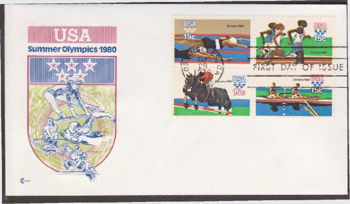 США 1979 МОСКОВСКАЯ ОЛИМПИАДА XXII ЛЕТНИЕ ОЛИМПИЙСКИЕ ИГРЫ ОИ СПОРТ Один КПД Mi.1398-1401 - фото фото фото 2