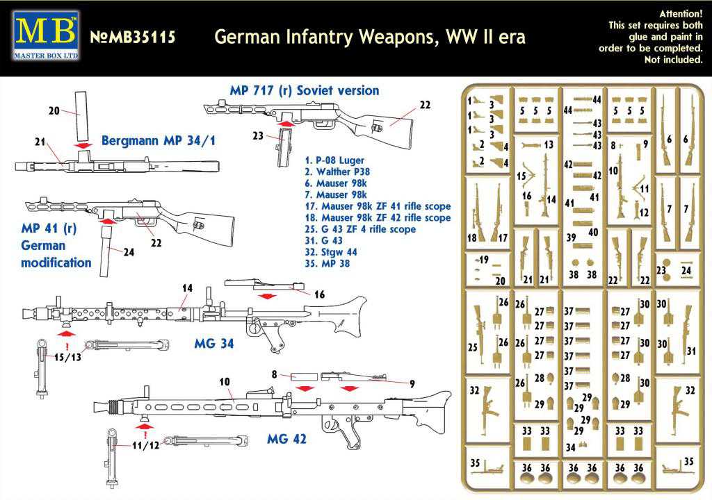 Master Box 35115 German infantry weapon, WW2 - фото фото фото 1
