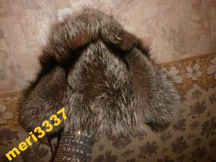 ШИКАРНАЯ НАТУР.ТЕПЛАЯ ШАПКА ИЗ ЧЕРНОБУРКИ ЗАГЛЯНИ - фото фото фото 7