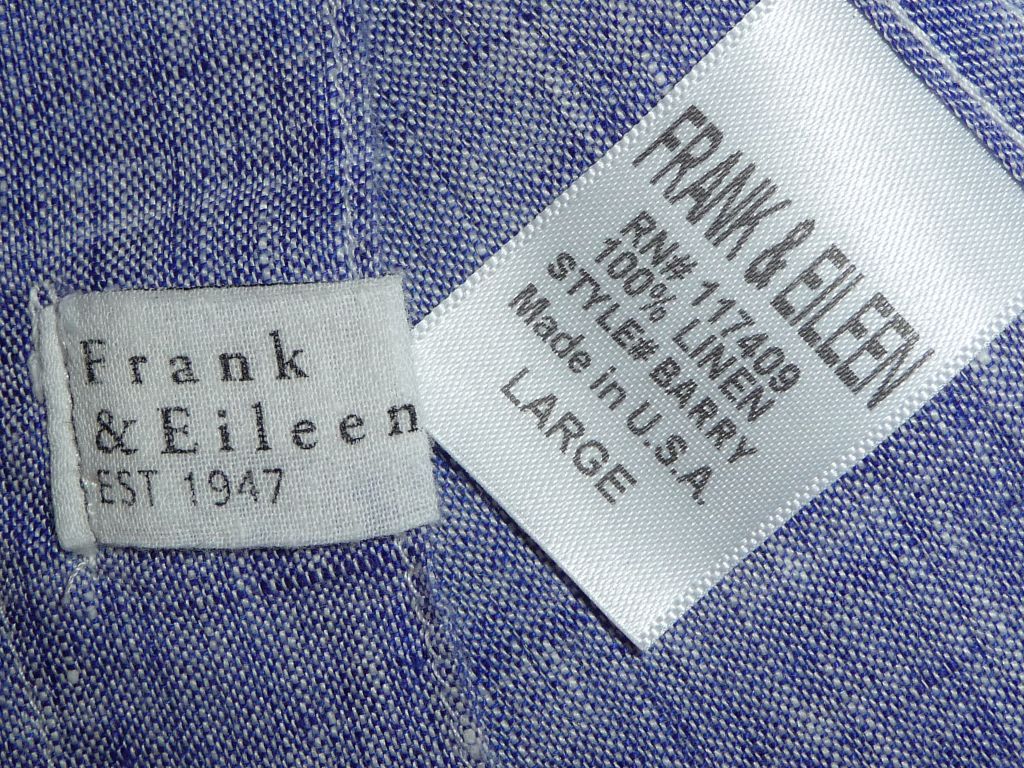 Рубашка "FRANK&amp;EILEEN".р-L.Оригинал.100%ЛЁН! made in USA. - фото фото фото 5