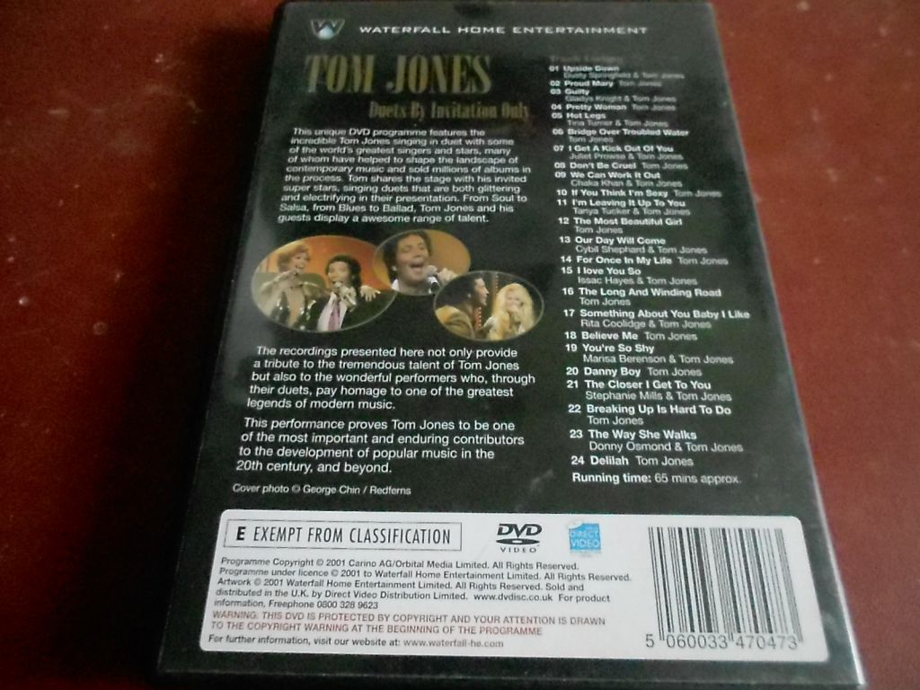 Tom Jones Duets By Invitation Only DVD фирменный б/у - фото фото фото 1