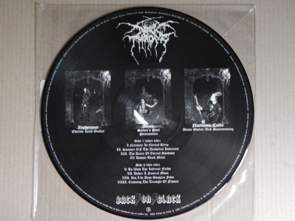 Darkthrone ‎– Under A Funeral Moon (Back On Black ‎– BOBV024PD, Picture Disc, UK) NM - фото фото фото 1