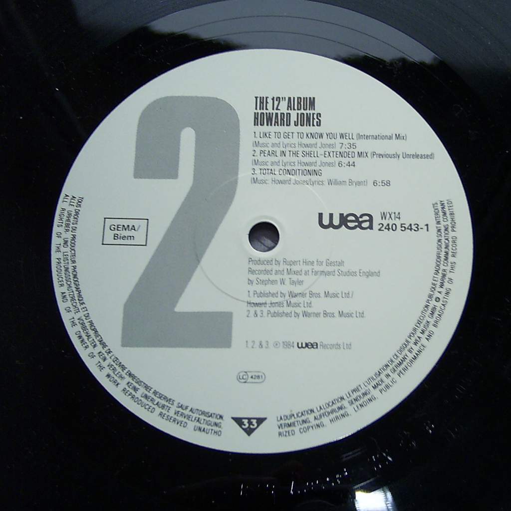 HOWARD JONES  The 12" Album LP  VG++/EX- - фото фото фото 3