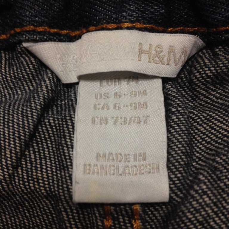 Джинсы H&amp;amp;M,р.74,катон,сост.нов. - фото фото фото 4