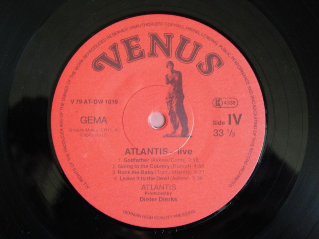 Atlantis  ‎– Live   (Venus ‎– V79 AT-DW 1010, Germany) NM-/NM-/NM- - фото фото фото 6