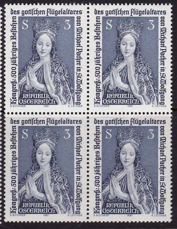ZM Австрия  1981 г   MNH - квартблок - фото фото фото 0