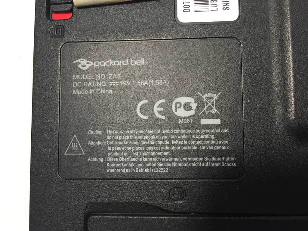Packard Bell ZA8 низ корпуса (дно) - фото фото фото 4