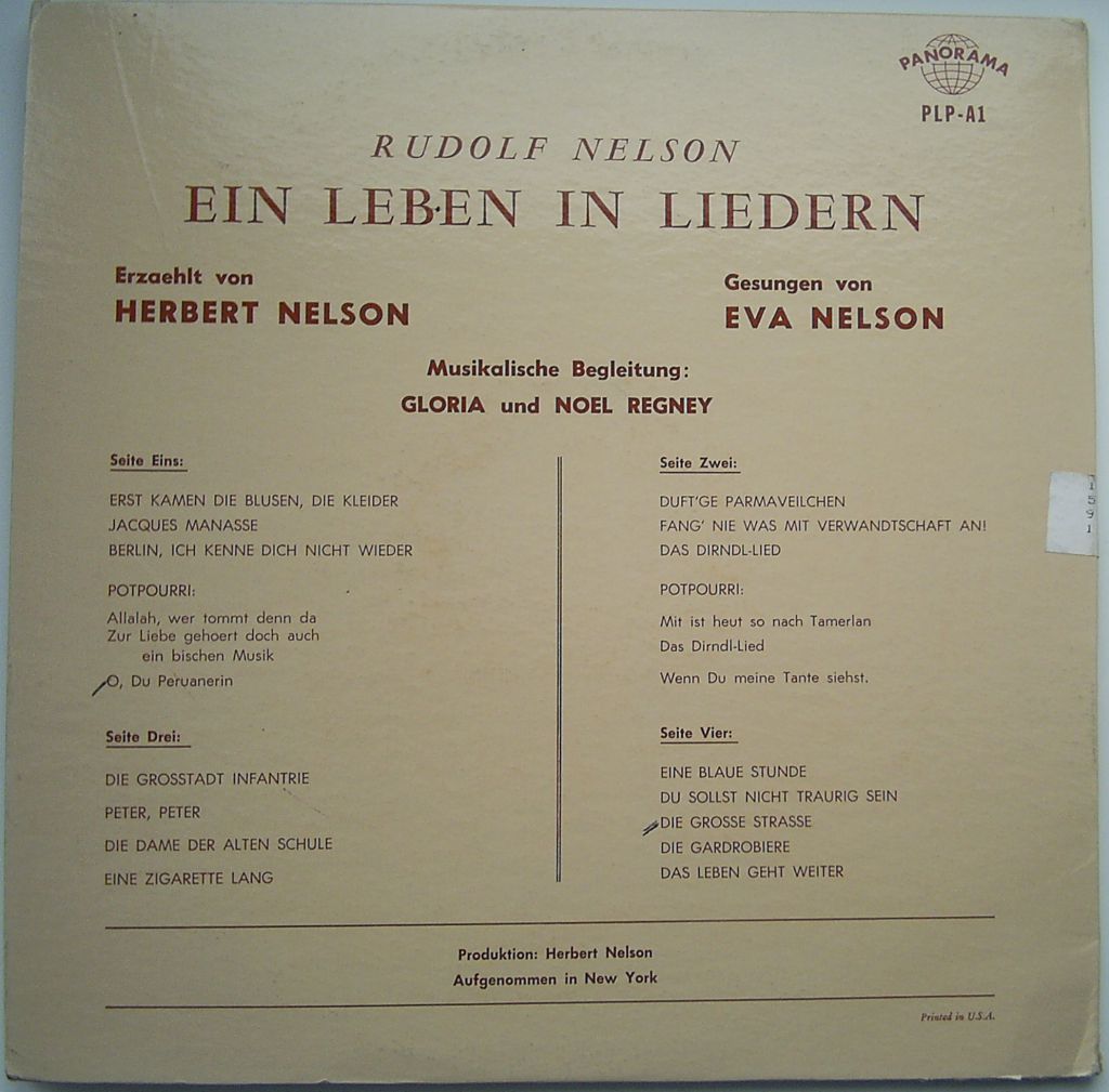 RUDOLF NELSON Ein Leben In Liedern  2LP VG++/VG+ - фото фото фото 2