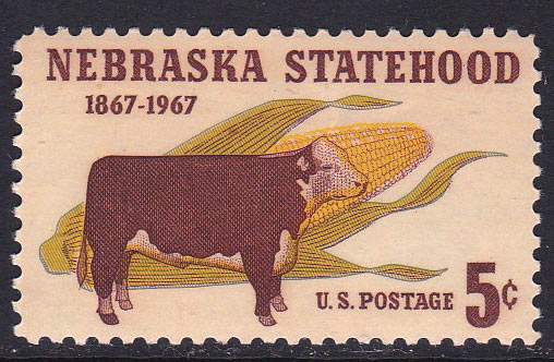США,Небраска,фауна,корова,1 марка- 0,3 михель евро - фото фото фото 0