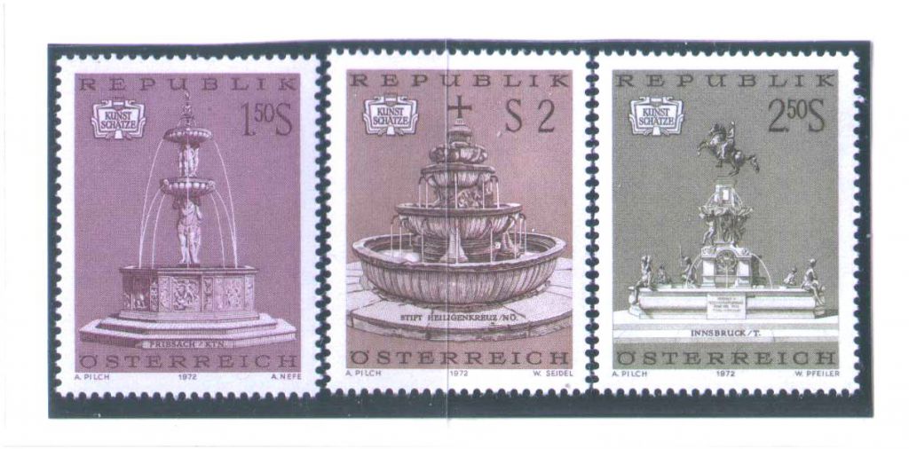 ZM Австрия 1972 г MNH - искусство - фонтаны - фото фото фото 0