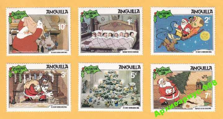 1981 АНГИЛЬЯ Фауна ЖИВОПИСЬ Мультфильмы ДИСНЕЙ MNH - фото фото фото 0