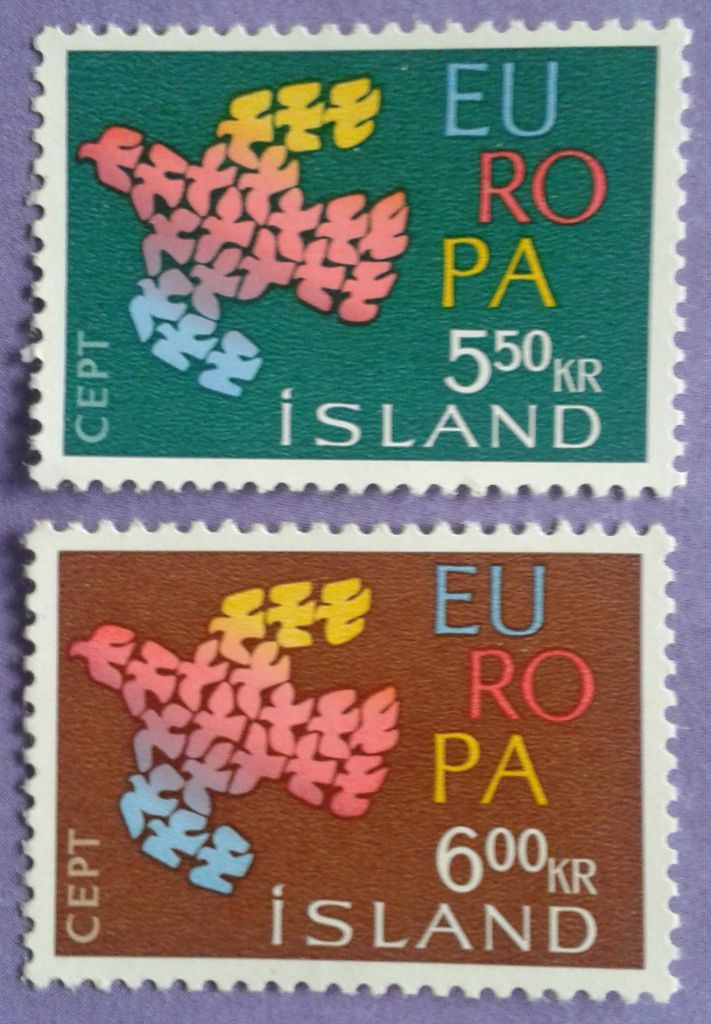 Исландия 1961 Европа CEPT Mi 354-355 MNH - фото фото фото 0