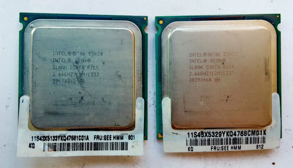 Пара 4х ядерных процессоров Intel Xeon E5430     (2.66GHz, 12M, 1333MHz) LGA771 Вживане - фото фото фото 0