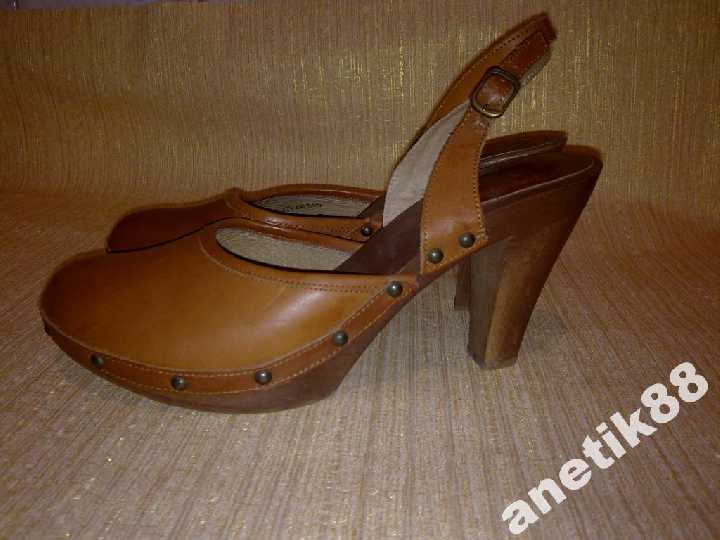 САБО =TOPSHOP= 100%НАТ.КОЖА+ ДЕРЕВО ИСПАНИЯ 39-40р - фото фото фото 3