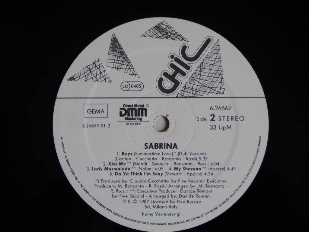 Sabrina ‎– Sabrina  (Chic – 6.26669 AP, Germany) NM-/NM- - фото фото фото 3