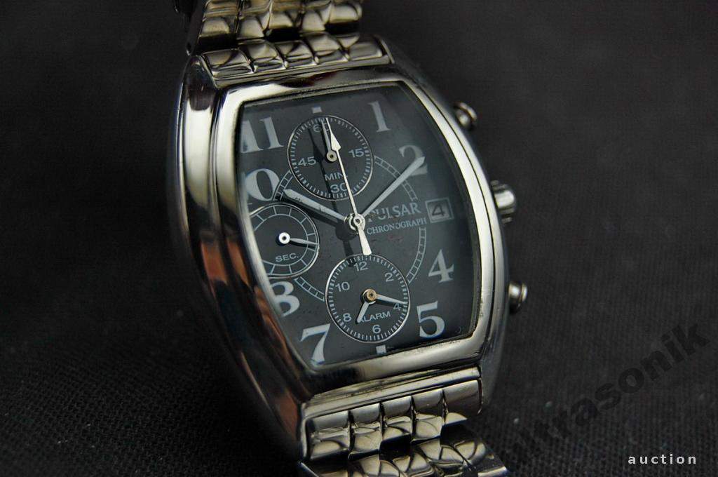 Годинник наручний хронограф PULSAR WR 30м мех.Seiko кал.7T62 черный Japan Вживане - фото фото фото 1