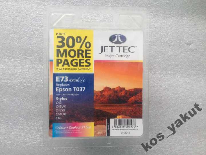Jet Tec E73 Epson T037 Stylus C42 C42UX C44UX C46 - фото фото фото 0