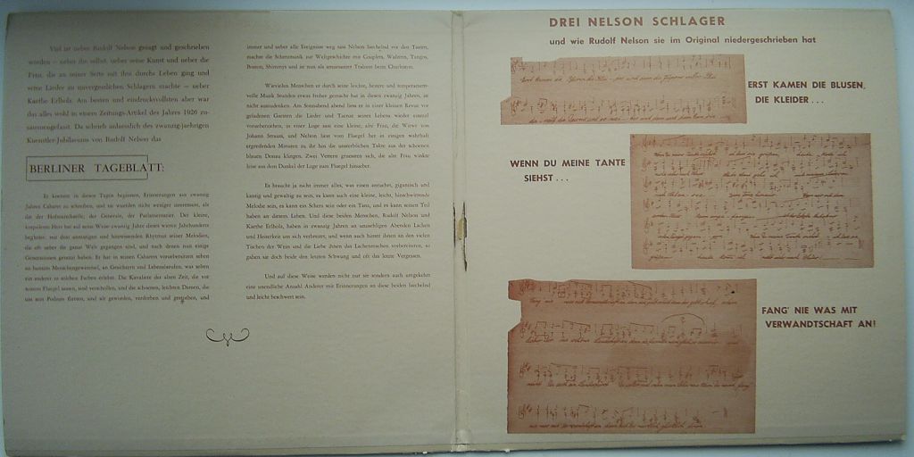 RUDOLF NELSON Ein Leben In Liedern  2LP VG++/VG+ - фото фото фото 1